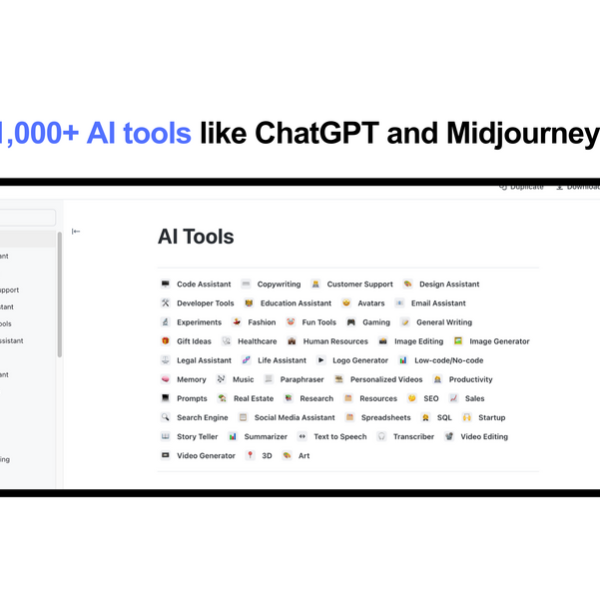 1,000+ AI tools like ChatGPT and Midjourney